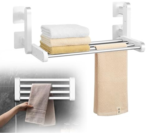 Scaldasalviette Elettrico Intelligente, Mensola Riscaldata Pieghevole da Parete, Bagno, Hotel, Cucina, Impermeabile, Antiruggine
