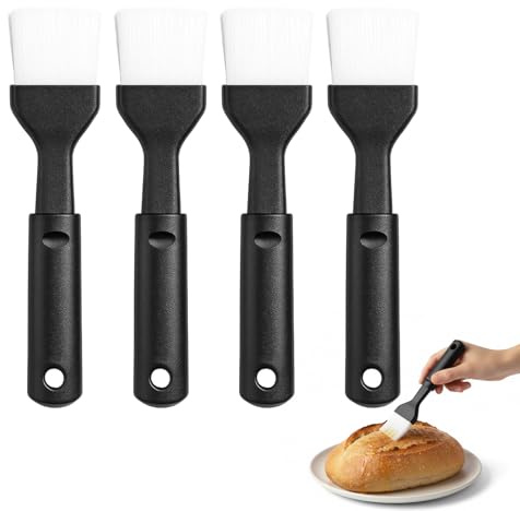 4 Pastry Brushes, Basting Brush Set for Cooking, Egg Wash Brush