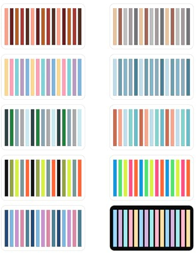 3000 Stück Haftnotizen Tabs Lang Transparente Textmarkerstreifen Schmal Seiten Tabs Selbstklebend Haftmarker Beschreibbar Tab Pagemarker Highlighter Stripes für Notizen Bücher