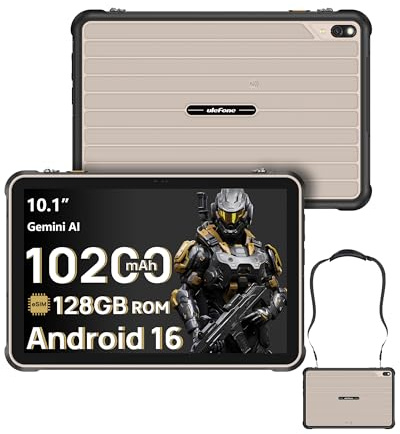 RugKing Pad 2 Pro Rugged Tablet 10.1'' 90Hz Android 16 16GB+128GB 10200mAh | 2TB TF,Built-in eSIM,Waterproof&Dustproof&Shockproof,Dual Speakers, 5G WiFi,3 Card Slots, 48MP+8MP Cameras, Gaming,NFC,FM