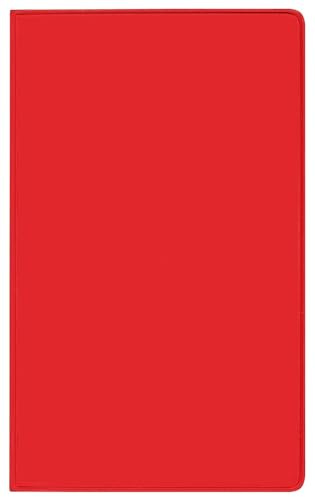 Taschenkalender Saturn Leporello PVC rot 2026: Terminplaner mit gefalztem Monatskalendarium. Dünner Buchkalender - wiederverwendbar. 1 Monat 2 Seiten. 8,7 x 15,3 cm