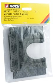 NOCH Vorsatz-Portal, 1-gleisig für Modellbau, Reduzierung H0 zu TT, 14 x 10,5 cm, ideal für Tunnelbau