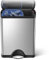 simplehuman 46L (30/16) Rectangular Recycling Double Kitchen Pedal Bin, Strong Steel Pedal, Silent Soft Close Lid, Inner Buckets, Built-In Wheels, Fingerprint-Proof, Brushed Stainless Steel CW1830