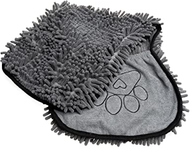 Hundehandtuch extra saugfähig, Badetuch zum trocknen von Hunden und Katzen, Mikrofaser Hundehandtuch Chenille mit Handtaschen