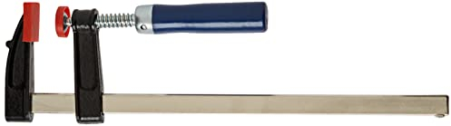 Toolland Serre-joint, serre joints, serre joint à vis pour menuisier, pince en F bricolage, ouverture max. 250 mm, 250 x 50 mm, 360 g, poignée ergonomique, acier/bois