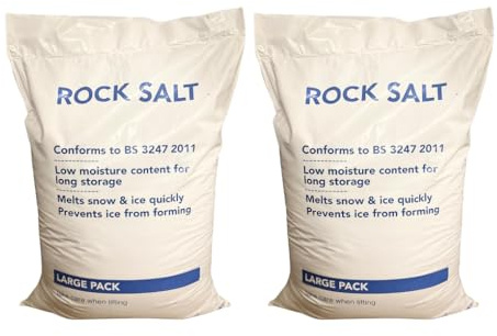 Winter Shield® 2 x 25KG Brown De-icing Rock Salt, Heavy-Duty, Fast-Acting, Effective on Snow and Ice, Safe for Driveways, Pathways, Roads & More (2 Bags of 25KG) PACKAGING MAY VARY