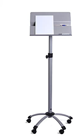 Rocada | Rednerpult | Stehpult Höhenverstellbar 105-145cm | Einstellbares Lesepult | 48x36 cm Stehender Schreibtisch Stahl