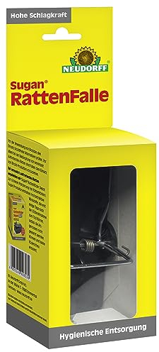 Neudorff Sugan RattenFalle – Wiederverwendbare Schlagfalle mit hoher Schlagkraft zur effektiven Rattenbekämpfung. Für Innen und Außen, giftfrei, 1 Stück