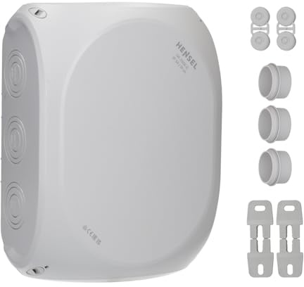 Hensel DK 3500 G Kabelabzweigkasten/Abzweigdose IP55/IP66 ohne Klemme | Feuchtraumdose, bis 35 qmm 3-phasig, Leergehäuse mit Dichtmembranen, für außen, grau