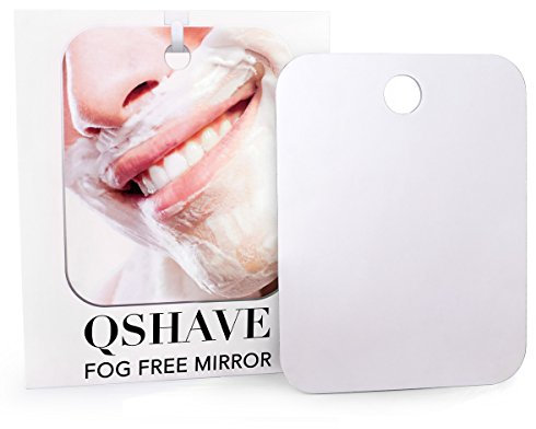 QSHAVE Fog Free Shower Mirror Large Size with Suction Hood and Adhesive Hook Fogless Shaving