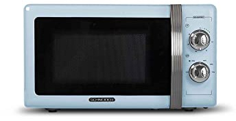 SCHNEIDER Microondas Vintage, 700w, 20 Litros, 6 Niveles de Potencia, Temporizador, Plato Giratorio de 24,5cm, SMW20VMBL, Azul