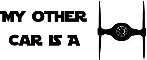 SUIFENG Autoaufkleber 22.9Cmx9.6Cm Mein Anderes Auto Ist EIN Tie Fighter Vinyl Aufkleber Auto Auto Aufkleber Und Motorrad Auto Styling Black Sliver