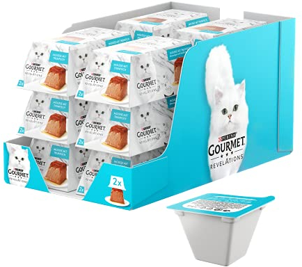 Gourmet Revelations Mousse, Katzenfutter nass in Sauce, mit Thunfisch, 12er Pack (12 x 2 Portionen à 57g)