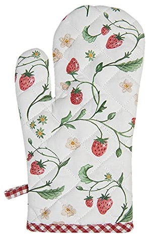 Clayre & Eef WIS44 Ofenhandschuh Küchenhandschuh Erdbeere Strawberry Rot Weiss 18 x30 cm