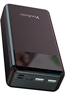 KINGDUO 30W PD 30000Mah Power Bank Tres Entradas/Tres Salidas/Led Carga Rápida Elegent Mini - Negro