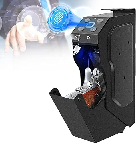 ZWJABYY Gun Safe Gun Box,Pistol Holder Home Security Gun Case,Fingerprint Lock Safe,Wall Gun Gun Cabinet,For Storing Money,Valuables,Jewelry,three-in-onesuo