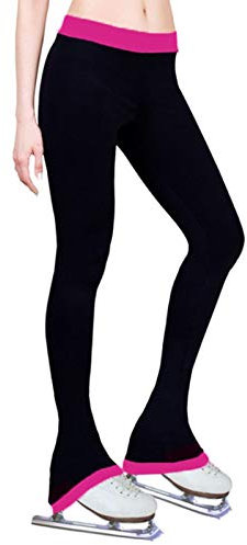 Eiskunstlaufhose Eiskunstlauf-Trainingsanzüge plus Samthose, Eiskunstlauf-Leggings für Frauen, Mädchen Trainingskleidung Strumpfhosen (Farbe: Rosenrot, Größe: 140 cm)