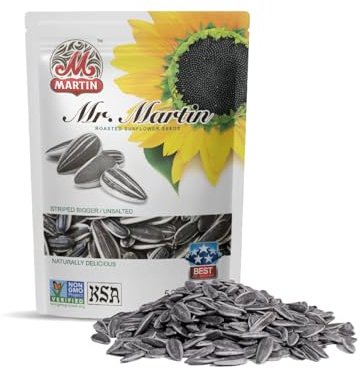 MR. MARTIN Freshly Roasted Unsalted Sunflower Seeds To Eat – Non-GMO, Kosher, Crunchy, Delicious, Vegan, Keto Friendly, Low Sodium Snack – 5.25 Oz, 6 Pack