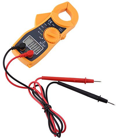 Multimetro Digitale a Pinza, Voltmetro AC DC Amperometro Ohmmetro Volt Tester con Display LCD, Ohm Volt Amp Multi Tester per Tester di Resistenza di Corrente di Tensione