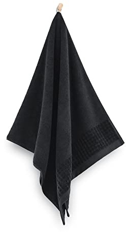 ZWOLTEX Antibakteriell Handtuch Set I 100% Ägyptischer Baumwolle I Made IN EU I Sammlung Paulo, Gr. :2X (70x140), Farbe:Schwarz