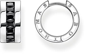 THOMAS SABO Creolen schwarze Steine pavé silber 925 Sterlingsilber, Geschwärzt