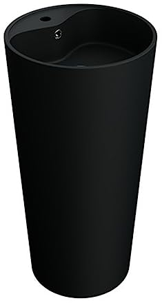 doporro Design Standwaschbecken aus Mineralguss matt schwarz BTH: 45x45x90cm, freistehend Waschbecken Waschtisch Waschplatz Colossum35