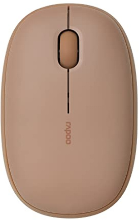 Rapoo M660 Silent kabellose Maus Wireless Mouse 1300 DPI Sensor 9 Monate Batterielaufzeit leise Tasten ergonomisch für Rechtshänder und Linkshänder PC & Mac - braun