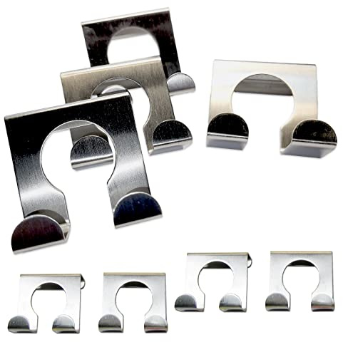 MGS SHOP Türhaken 8er -Set 5cm rostfreier Edelstahl mit mit rückseitigen Noppen