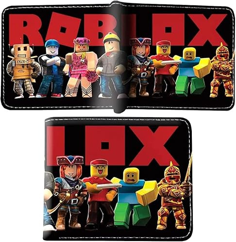 FISAPBXC Portafoglio Bambino Cartone Animato R-oblox Anime Multiuso Pieghevole Portamonete Titolare della Carta per Bambini Regalo Festa