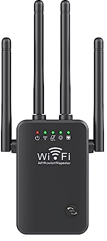 Extensores WiFi 2023 5G/4G Amplificador de Señal para el Hogar, Repetidor de Internet Inalámbrico Gigabit Amplificador WiFi de Largo Alcance y Mejora del Amplificador de Señal A (EU/Black)