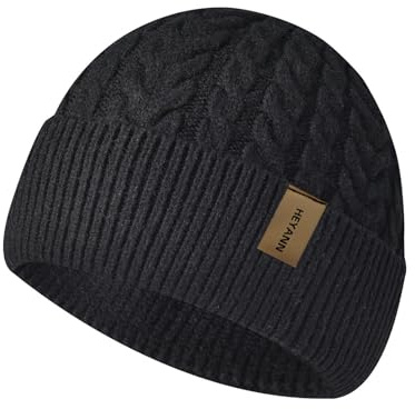 HEYANN Winter Strickmütze Schirmmütze Damen Twist Strickmütze Schädel Cap Beanie Mütze Hüte Mützen Caps Gestrickte Damen Unisex Mütze für Skifahren Sport