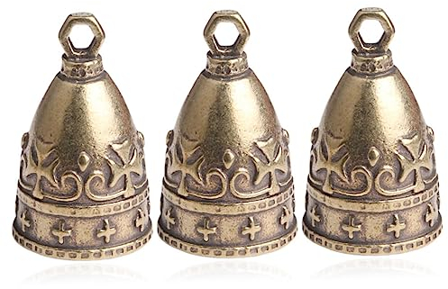 STOBOK Kupfer Glockenanhänger 3 Stück Vintage Metallglöckchen Weihnachtsdekoration Innenbereich Hängend Bastelornament Für Baum Tür Fenster