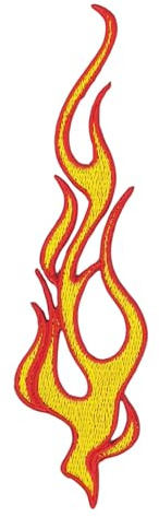 Feuer Flamme Aufnäher zum aufbügeln oder aufnähen Bügelbild Fire Flame Aufbügler für Kleidung gestickter Bügelflicken Applikation Iron on Patch Größe 3,2 x 12,2 cm