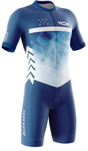 Tuta da Triathlon a Maniche Corte da Uomo,2024 Uomo Abbigliamento Ciclismo Set,Trisuit Cycling Skinsuit with Gel Pad per Nuoto/Corsa/Ciclismo,3 Tasche