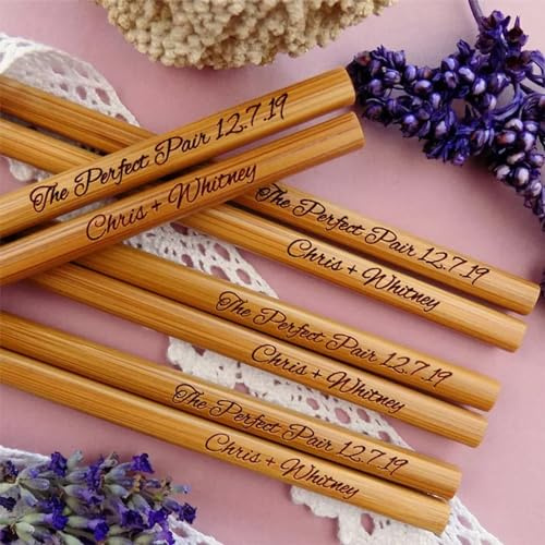 Personalisierte Essstäbchen, personalisierbar, für Hochzeit, Party, Gastgeschenke für Gäste (1 Stück)