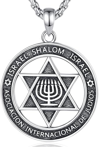 CELESTIA Pendentif Etoile de David Argent 925 Collier Femme Etoile Juive Hexagramme Bijoux avec Gravure Cadeau Femme Hanoukka Souccot Pessa'h Cadeaux Mariage Juif