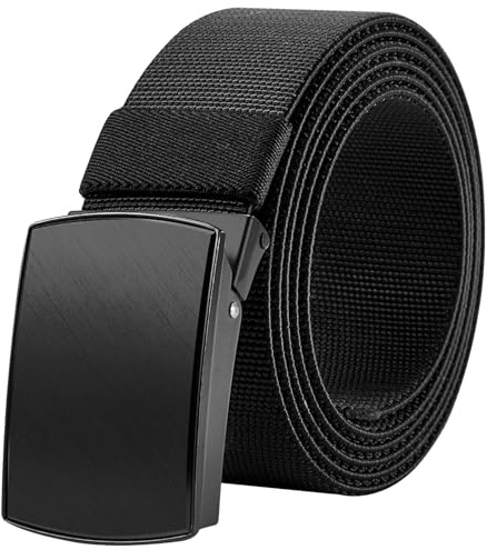 Bluecton Herren Gürtel Übergröße 120-180cm Stoffgürtel Männer Gürtel Arbeitsgürtel Schwarz Zuschneiden