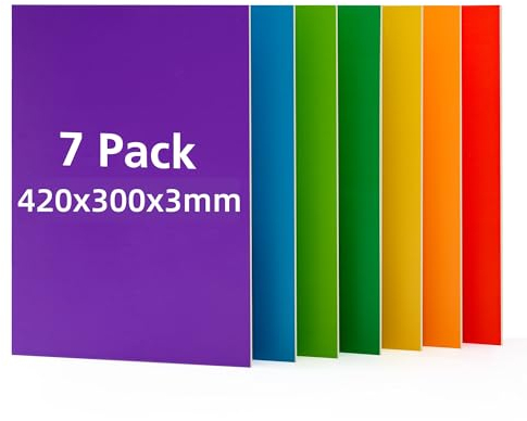 ROWOOD 7 colori compensato 7 pezzi 420x300x3mm incisione laser materiali compensato foglio per modello di costruzione in legno artigianato taglio laser pittura pirografia