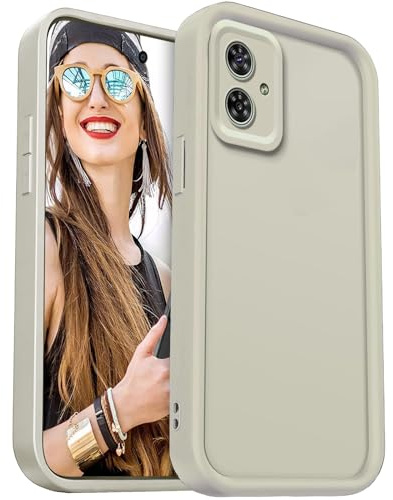DESSEN Funda para Motorola Moto G14 Capa Protectora- Silicona Carcasa Antigolpes Protector Camara Móvil Case Cover Suave Bumper Resistente, Blanco
