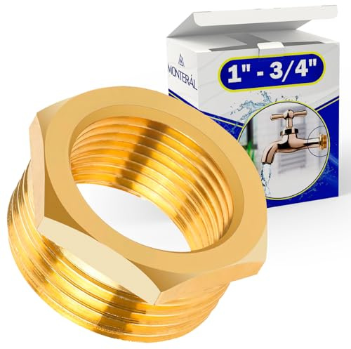 1 Zoll auf 3/4 Zoll Adapter mit Außengewinde und Innengewinde mit Messing Sechskantflansch - MONTERAL