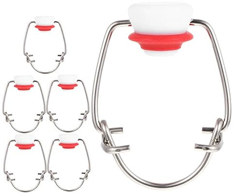 Ciieeo 6pcs Stainless Steel Swing Cap Replacement Airtight Flip Stopper for Beer Bottles Juice Enzyme Bottles Prevents Beverage Loss Sealed Environment Stable and Sturdy Lids