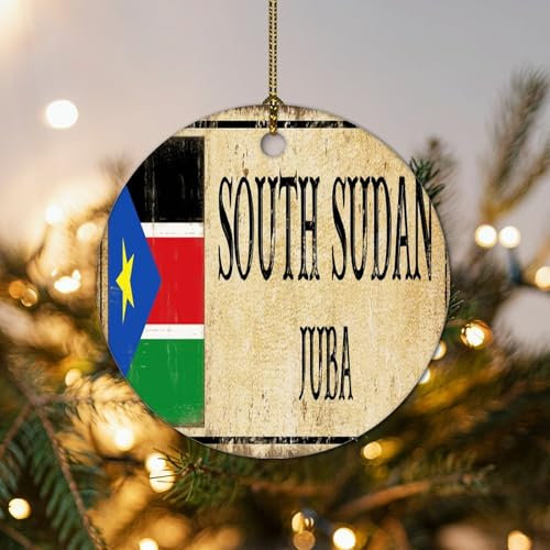 Südsudan JUBA Weihnachtsbaum Hängende Ornament Südsudan Weihnachtsschmuck für Baum Keramik Ornamente Geschenk Weihnachtsstrumpf Füllung Geschenk