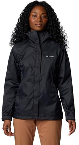 Columbia Women's Arcadia 2 Jacket, Waterproof Rain Jacket, Black, Medium