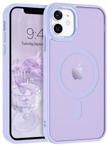 VENINGO Magnetica Cover per iPhone 11 Custodia Compatibile con MagSafe Cover Traslucida Opaca Silicone Tpu Anti Impronte Digitali Custodia per iPhone 11 6,1 Pollice Viola