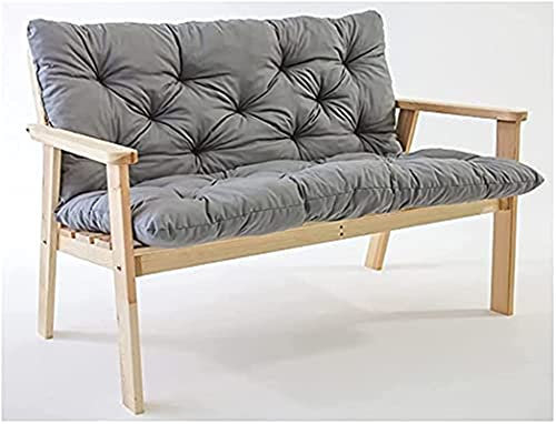 Outdoor Hollywoodschaukel Auflage für Gartenbank Dickes Rücken- und Sitzkissen für 2- 3-Sitzer Couch Große Terrassenmöbel Ersatzmatratze Grau 120x100cm