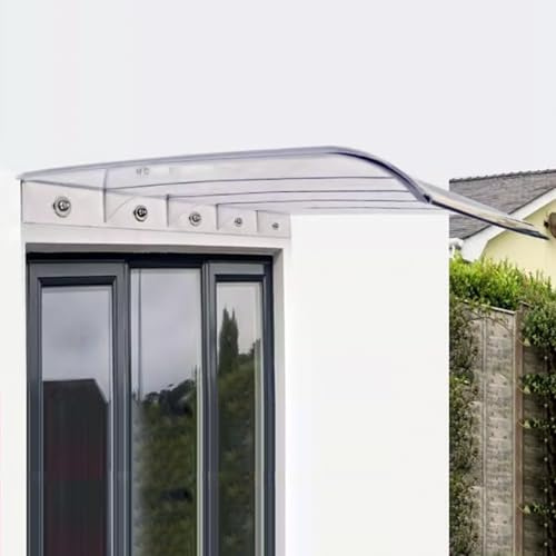 Marquesinas Exterior,Cubierta de policarbonato Transparente,Toldo De Entrada De Puerta Invisibles,Tejadillo de Protección contra Sol y Lluvia,Toldo Cubierta,con herrajes (Facade,40x80cm/16 x32)