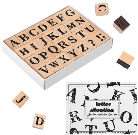 SZSMW 28 StüCk Buchstaben Stempel - Stempel Buchstaben - Stempel Kinder | Alphabet Stempel - Ideal FüR Die Herstellung Einzigartiger Kunsthandwerke Wie Fotorahmen und Diy-Kunsthandwerk