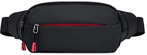 Prettiee Sac de Poitrine en Tissu pour Homme, Petit Sac à Dos de Sport, Sac à bandoulière pour Affaires, Porte-Monnaie (Noir 31 cm x 13 cm x 4 cm)