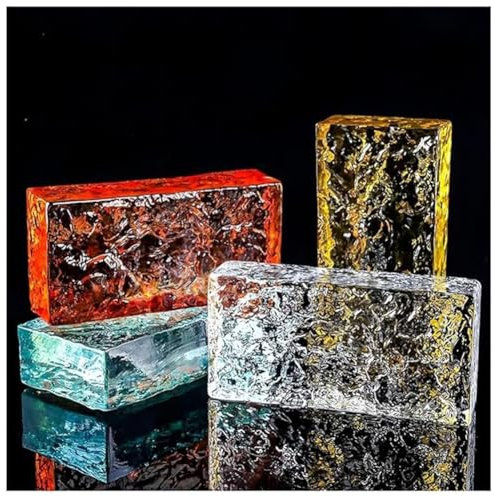 LXHELIVERY High Transparency Glass Blocks Solid Glass Brick 1 Piece - Light Transmission& Privacy Protection Used In Building Fields Such As Wall Partitions(Clear)