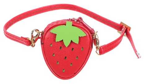Ipetboom Mini Bjd Dockväska i PU Material Små Jordgubbsformade Crossbody Handväskor för Dockkläder Praktisk och Accessoar för Dockoutfits